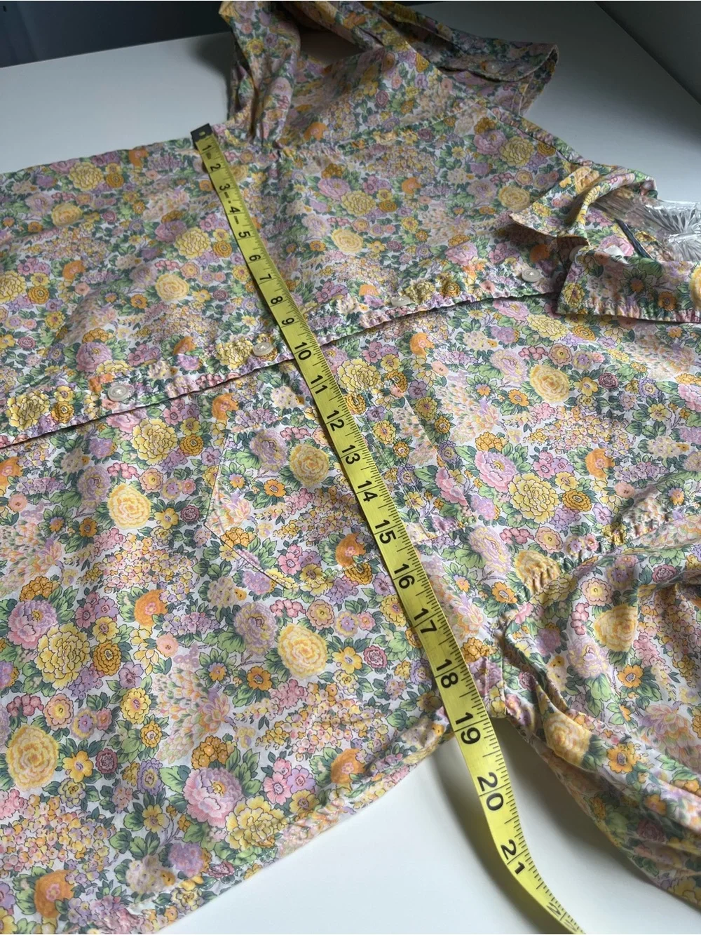 J Crew Liberty Of London Elysian Floral Classic Fit Button Up Shirt Yellow 6